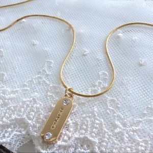 Coach Logo Bar Charm Necklace